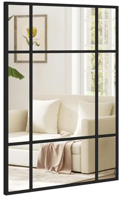 Produktbild von HOMCOM Wandspiegel 50 x 70 cm dekorativer Spiegel mit Metallrahmen Schwarz