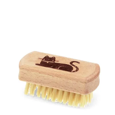 Produktbild von Mini-Nagelbürste aus Holz Katze Bürste Handbürste Fingerbürste Handwaschbürste
