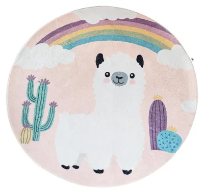 Image de Omgoods - Tapis rond pour enfants, diamètre 120 cm, lavable et antidérapant