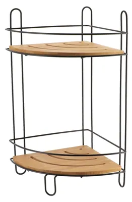 Produktbild von Tendance Badezimmer Organizer - schwarz - Metall/holz - 2 Schichten - 37 x 20 x 20 cm - Duschablage