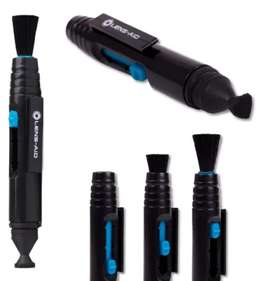 Productafbeelding van Lens reinigingspen met borstel en carbonpads voor camera-optiek