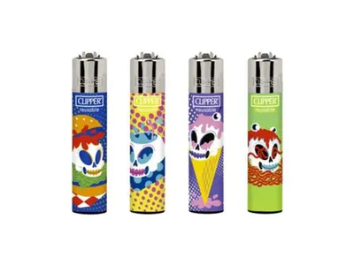 Produktbild von Clipper Feuerzeuge 4er Set: Food Skulls