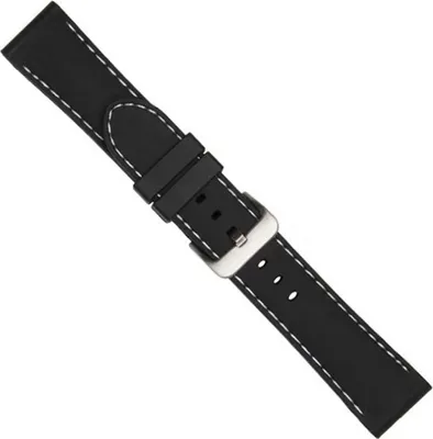 Produktbild von Minott Silikon Ersatzband Uhrenarmband Wasserfest schwarz  20mm 18368S