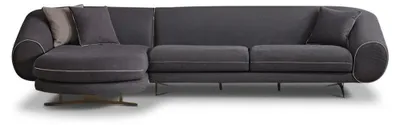 Zdjęcie produktu dla Nowoczesna, narożna sofa w ciemnoszarym kolorze, luksusowa sofa w kształcie litery "L" o designerskim wyglądzie