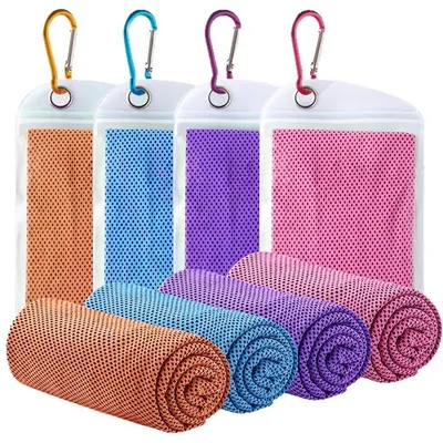 Produktbild von 4x Kühlhandtuch (90x30 cm) Fitness & Sport Handtuch Saugfähig Snelldroogend