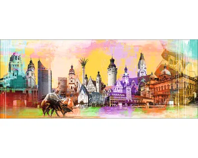 Produktbild von Glasbild Leipzig Wahrzeichen I 125x50 cm