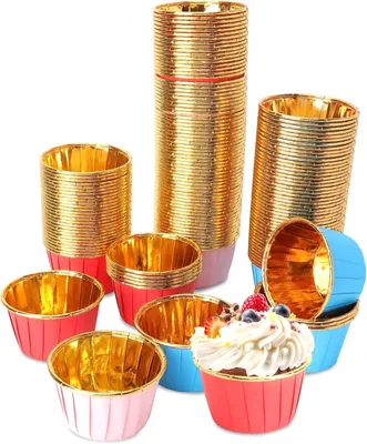 Imagen del producto de Moldes de papel para muffins, 150 unidades, de papel de aluminio, para la cocina