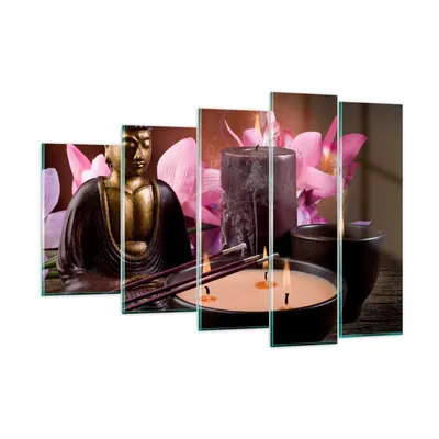 Produktbild von Bilder auf glas - Buddha Kerzen Religion - 150x100cm - Glasbilder - Wandbilder - Kunstdruck - zum Aufhängen bereit - Wanddekoration aus Glas - Glas Bilder - Wandbild auf Glas - GEG150x100-2631