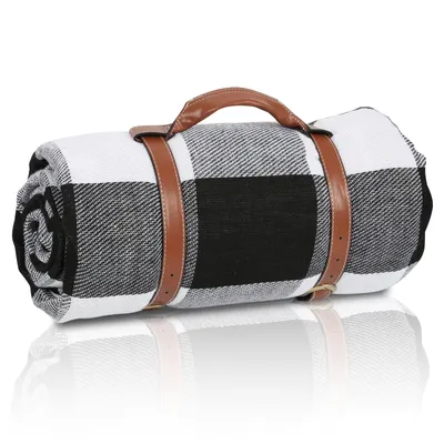 Produktbild von Picknickdecke 200x200cm Wasserdicht und Isoliert Reisedecke Campingdecke Stranddecke Leicht Kompakt XXL Camping Picknick Outdoor Garten Ultraleicht Campingmatte Schwarz-weiß kariert