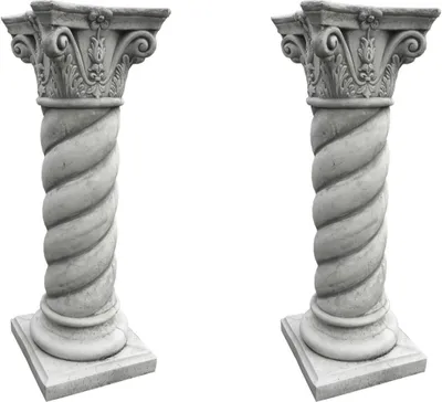 Produktbild von 2 x Steinsäule Blumenständer Griechische Blumensäule Gartensäule Figurenständer