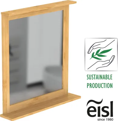 Produktbild von Eisl Badspiegel Bambus, Badezimmer Spiegel mit Ablage, nachhaltige Badmöbel Bambus, Spiegel Flur