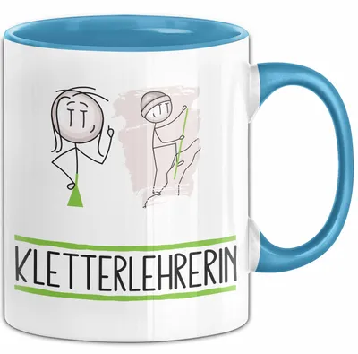 Produktbild von Geschenk für Kletterlehrerin Tasse Lustige Geschenkidee Geburtstag Ich Bin Kletterlehrerin Ich Darf Das (Blau)