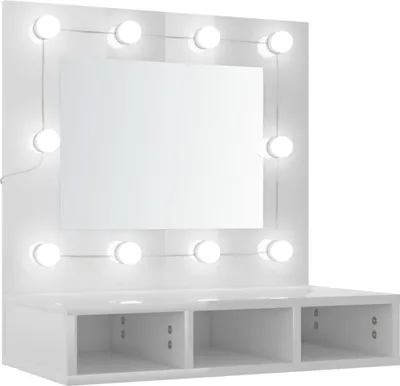 Obrázek produktu pro vidaXL Zrcadlová skříňka s LED vysokým leskem bílá 60x31,5x62 cm