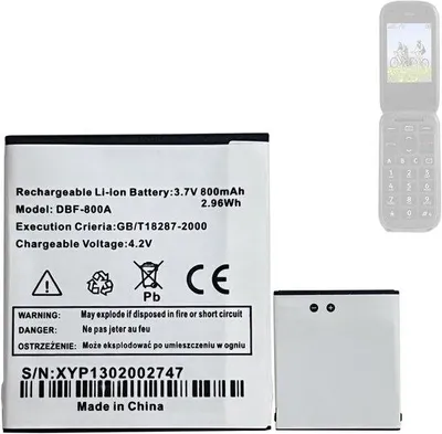 Productafbeelding van Vervangende batterij DBF-800A DBF-800B DBF-800C - Compatibel met Doro PhoneEasy 613/621/623/624/626/631/632