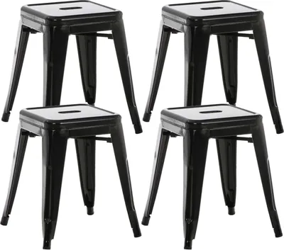 Produktbild von 4er Set Hocker HLO-CP82 schwarz