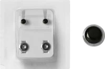Produktbild von Erstohrstecker Chirurgenstahl Sterile Ohrstecker Zarge 4mm mit schwarzer Perle