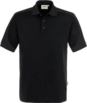 Produktbild von HAKRO Poloshirt Contrast Mikralinar® 839, schwarz/anthrazit, 6XL