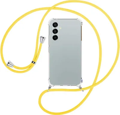 Produktbild von Handykette Backcover-Schutzhülle mit Band (Metall silberfarben) für Samsung Galaxy A54 5G (6.4'') - gelb
