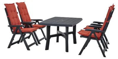 Produktbild von Pro Garden Set Tampa Klappsessel mit Tisch und Auflagen terracotta