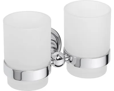 Produktbild von Doppelter Glashalter RETRO aus Chrom + 2 Gläser 16x10,5x9 cm BEMETA