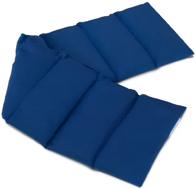 Produktbild von Kirschkernkissen XXL 8-Kammer 75x20cm (Bio Stoff enzianblau) Wärmekissen Körnerkissen