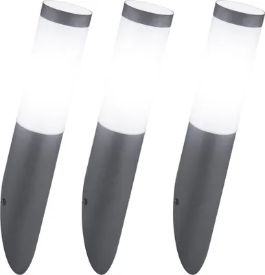 Produktbild von 3er Set LED Fackel-Wandleuchte, Edelstahl anthrazit, H 40 cm