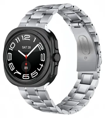 Productafbeelding van RVS metalen polsband voor Samsung Galaxy Watch 9 / 8 / 8 Classic, met vijf kralen