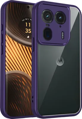 Produktbild von Hülle für Motorola Edge 50 Ultra Transparente Rückseite TPU Bumper Stoßfest Handyhülle Lila