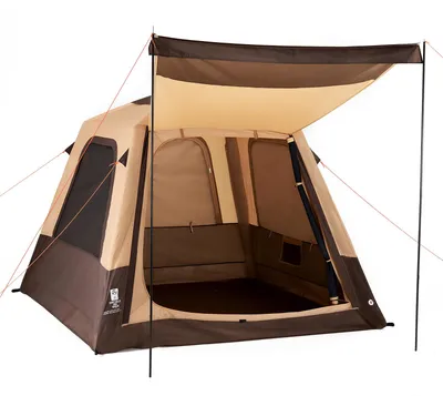Produktbild von SucceBuy Campingzelt für 4 Personen, aufblasbares Familienzelt mit wiederaufladbarer Pumpe, TPU-Luftschlauch & 5 Netzfenstern, Kabinenzelt mit Tragetasche für Camping & Wandern, Beige