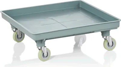 Zdjęcie produktu dla Wózek transportowy 53 x 53 cm, 4 kółka obrotowe, stal nierdzewna, polipropylen