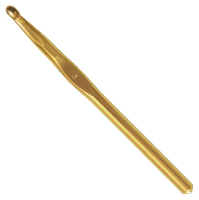 Produktbild von Wollhäkelnadel 7,00 mm 15 cm gold