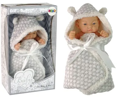 Produktbild von Leantoys Süßes Baby Puppe Baby Bohne Grau Fliege