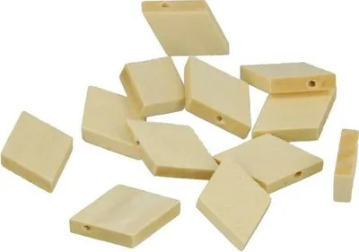 Immagine prodotto di 12 perline di legno a rombo 30 mm