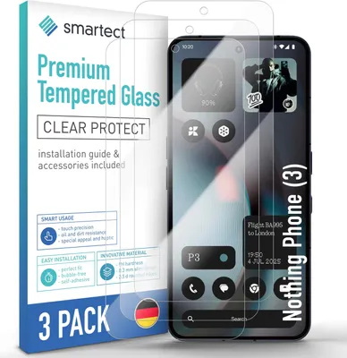 Produktbild von 3x Schutzglas Panzerfolie Klar für Nothing Phone (3) Displayschutz Hartglas Glas