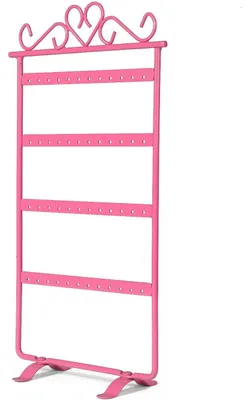 Ohrring-Display-Ständer, 48 Löcher, 4 Ebenen, Metall, Weiß