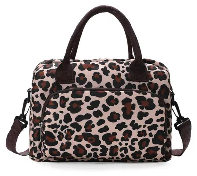 Image de Sac isotherme de 12 litres, avec bandoulière réglable, pliable, motif léopard
