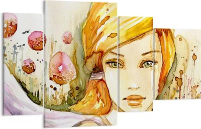 Produktbild von Bild auf Leinwand - Leinwandbild - Frau Sommer Blume - 120x70cm - Wand Bild - Wanddeko - Wandbilder - Leinwanddruck - Bilder - Kunstdruck - Wanddekoration - Leinwand bilder - Wandkunst - DL120x70-3538