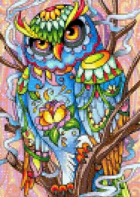 Produktbild von Diamantstickerei Regenbogeneule 30x40 cm