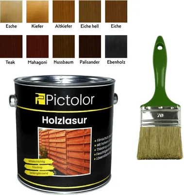 Produktbild von Pictolor® Holzanstrich-Set mit Werkzeug2,5 Liter Palisander