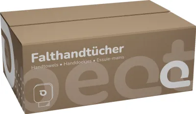 Produktbild von 3.200 Papier- und Falthandtuch, V-falz, 2-lagig, 23 x 21cm, Recycling