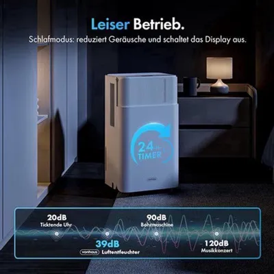 Obrázek produktu pro Elektrický odvlhčovač vzduchu – kapacita 12 litrů denně – automatická regulace vlhkosti a tichý provoz