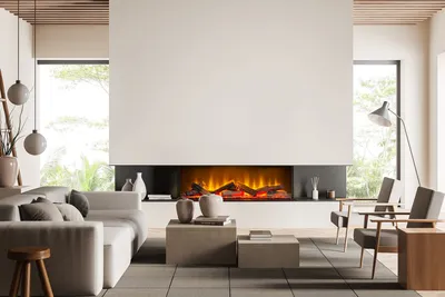 Produktbild von Acantha Aspire 100 Panorama Elektrokamin mit 3D LED Flammeneffekt, Maße 49 cm x 105,5 cm x x23,5 cm, Heizleistung 1kW - 2kW.