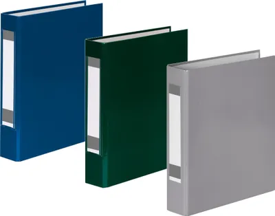Produktbild von 3x Ringbuch mit Rückenschild / DIN A5 / 2-Ring / je 1x blau, grün und grau