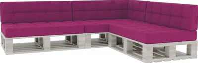 Obrázek produktu pro Paletové polštáře, paletové polštáře sedák opěradlo prošívané PFG 3xSet (sedák 120x80 + opěradlo 120x40), růžová)