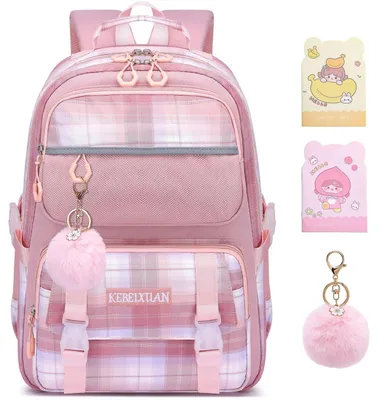 Immagine prodotto di Zaino per ragazze, 25 litri, con cintura pettorale, colore rosa, adatto per la scuola elementare e per adolescenti