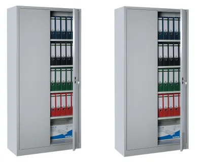 Produktbild von 2x XL Flügeltürenschrank  180x80cm Aktenschrank Stahlschrank Lagerschrank  530330 kompl. montiert und verschweißt Metallschrank abschließbar Büroschrank Werkzeugschrank
