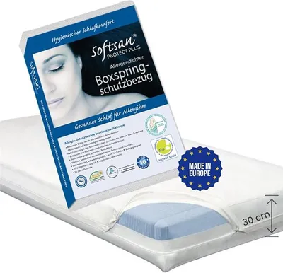 Produktbild von Protect Plus Matratzenbezug für Boxspring-Matratzen milbendicht 180x200x30 cm, Höhe 30 cm, Encasing, Milbenschutz für Hausstauballergiker milbenkotdicht