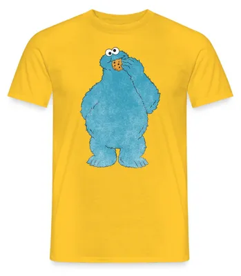 Produktbild von Spreadshirt Sesamstraße Krümelmonster Naschen Männer T-Shirt, XL, Gelb