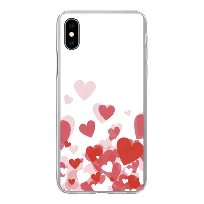 Produktbild von MuchoWow® Handyhülle Schutzhülle Hülle für iPhone Xs Eine Illustration eines Regens der Herzen Silikon Softcase Handy Hülle - Handytasche