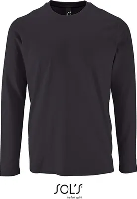 Image de SOLs 02074 | T-shirt à manches longues pour hommes Imperial - Couleur : Gris souris (Solid) - Taille : XL